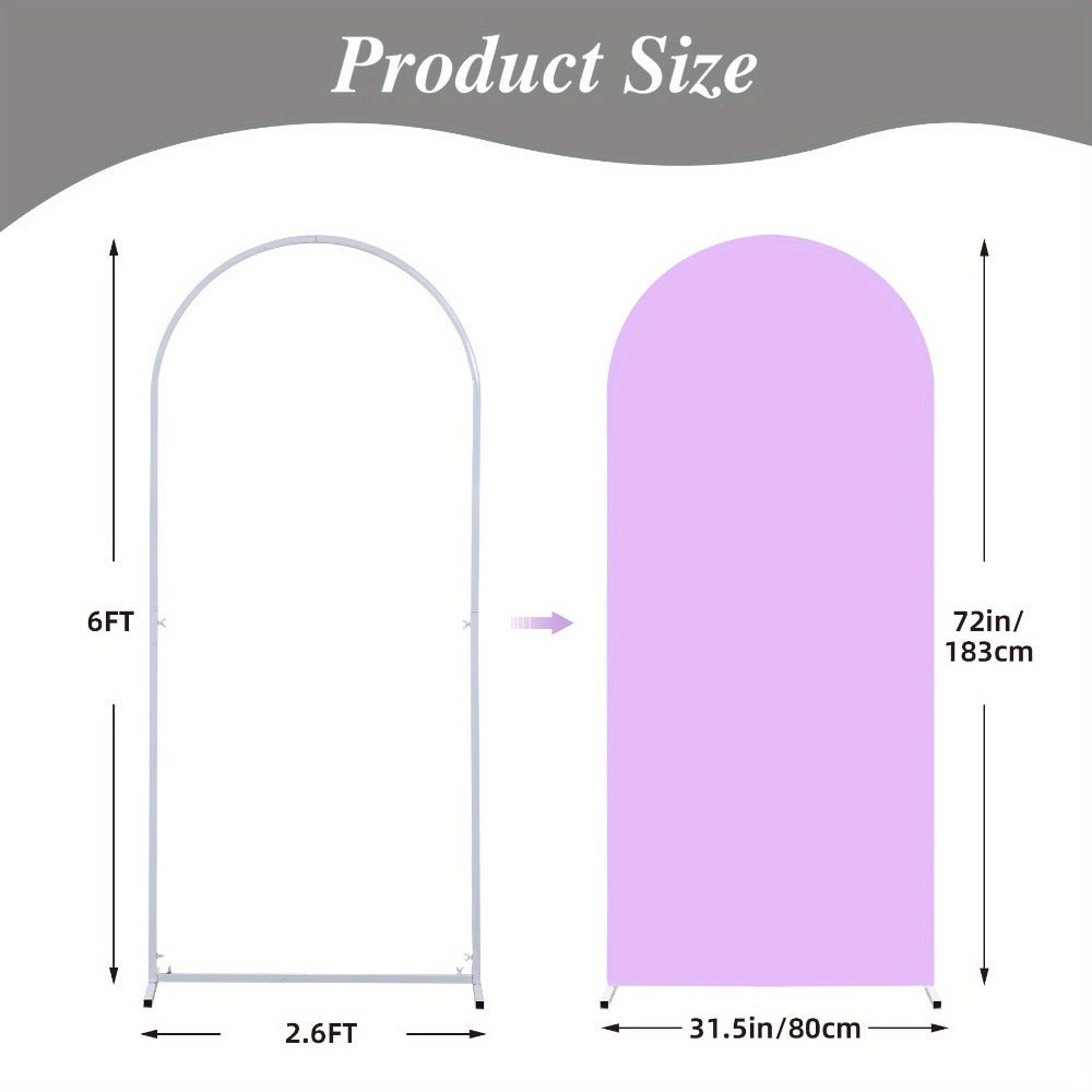 Wedding Arch Cover 6ft Polyester Fitted Round Top Backdrop Cover, Wrinkle-Free Machine Washable, for Wedding Ceremony Birthday Party Gender Reveal Banquet Decoration, 9 Colors Available