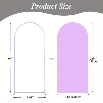 Wedding Arch Cover 6ft Polyester Fitted Round Top Backdrop Cover, Wrinkle-Free Machine Washable, for Wedding Ceremony Birthday Party Gender Reveal Banquet Decoration, 9 Colors Available