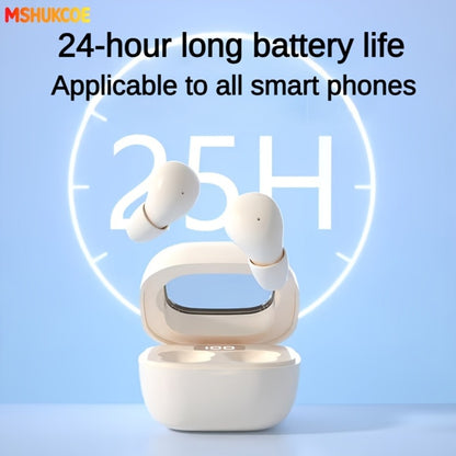 MSHUKCOE Ultra Thin Sleep Earbuds Low Latency Sleep Game Mode, Dual Noise Reduction 6D Bass HiFi Invisible In-Ear Wireless Earphones Ultra Long Battery Life, Birthday Gift