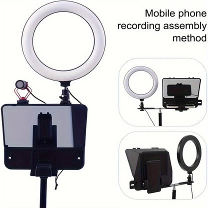 A10 Portable Teleprompter for Smartphone & DSLR Camera | Phone Holder & Remote Control for Video Recording, Live Streaming, Interview, Stage Presentation & Speech