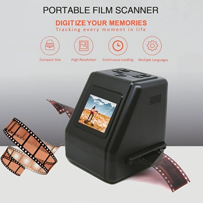 Film Scanner 10MP Negative & Slide Scanner, Converts 35mm/110/Super 8 Film to Digital JPEG, 2.0" LCD Screen, 1-Second Fast Scan, Easy-Load Design, Saves to SD Card, Perfect for Preserving Old Photo Memories