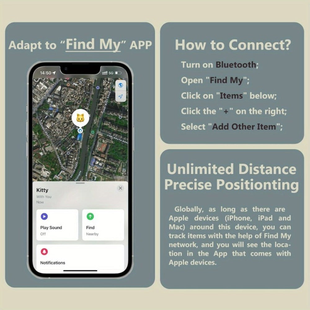 Pet GPS Tracking Collar Dual-System Smart Positioning – Anti-Lost Adjustable Collar Tracker for Cats Dogs & Puppies, Real-Time Location, Lightweight & Durable Design