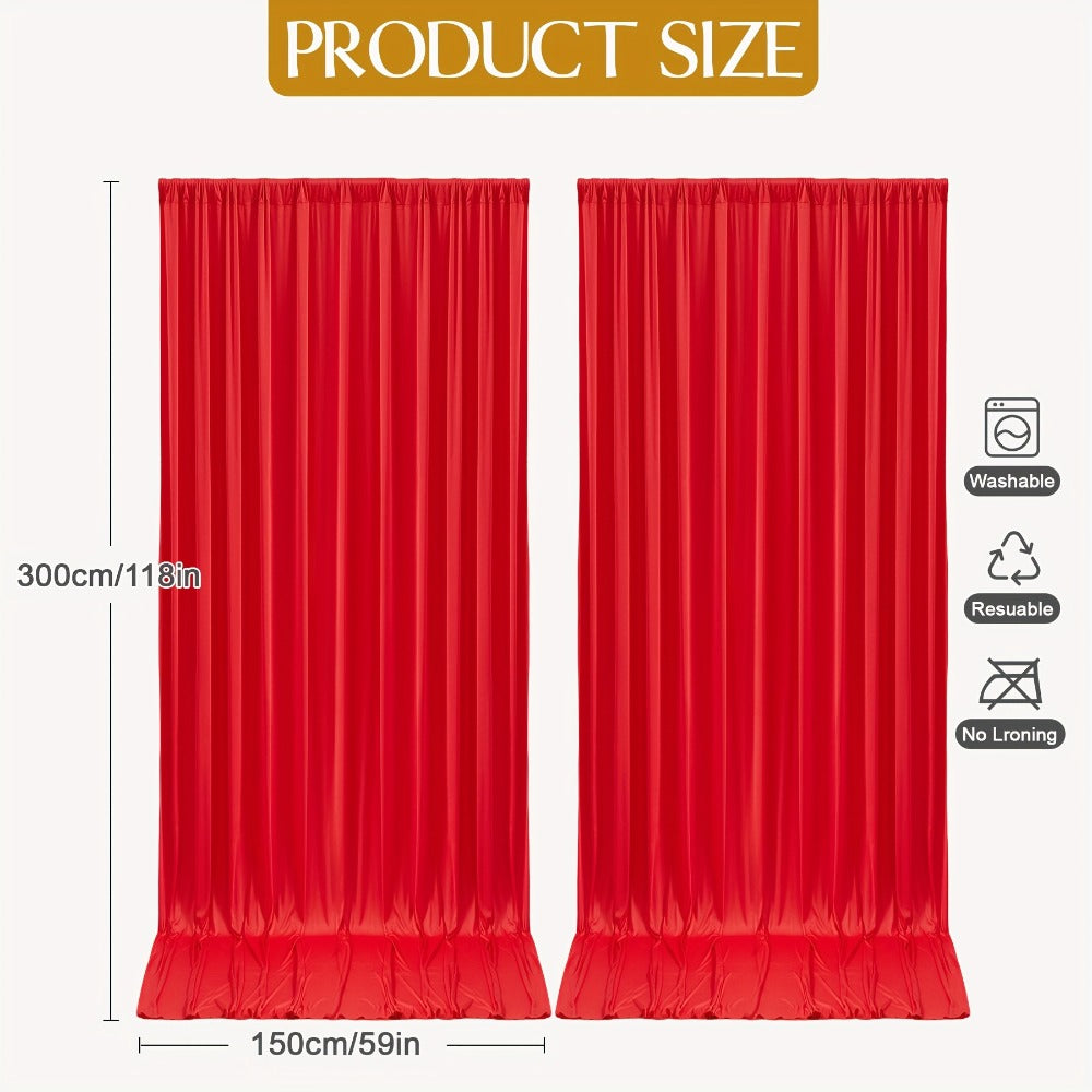 Photography Backdrop 4-Pack 5x10ft Polyester Spandex Background Cloth | Wrinkle-Resistant, Soft & Smooth with Pole Pockets | Wedding, Birthday, Banquet, Party & Event Decoration Curtains