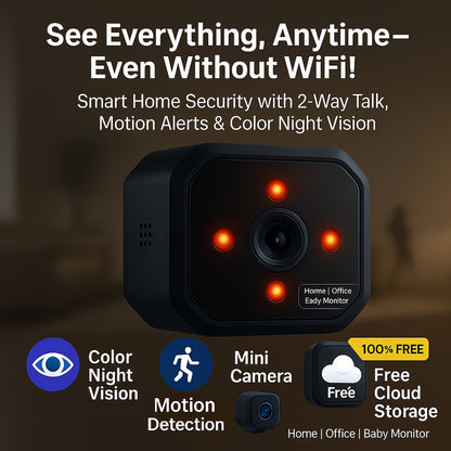 Wireless Security Camera Rechargeable Battery, No WiFi No Internet AP Hotspot, IR Night Vision, Two-Way Audio, Motion Detection Alerts, Indoor Outdoor Portable Surveillance – Home Pet Baby Monitor