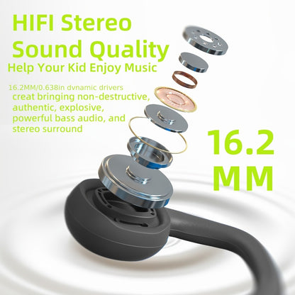 Kids Open Ear Headphones Air Conduction Wireless Bluetooth Headset Mic 20H Playtime Safe Hearing Protection Stereo Sound School Sports Outdoor Children Earphones Orange Red Green