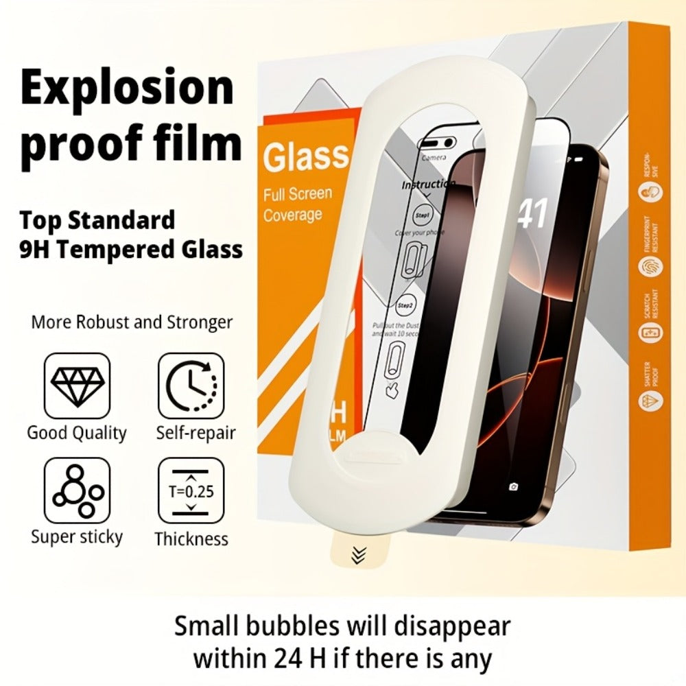 9H Tempered Glass Screen Protector for iPhone 8-Pack with Alignment Tool – 4 Screen + 4 Camera Lens, HD Clear, Bubble-Free, Case Compatible, iPhone 16 Pro Max / 15 / 14 / 13 / 12 / 11 Series