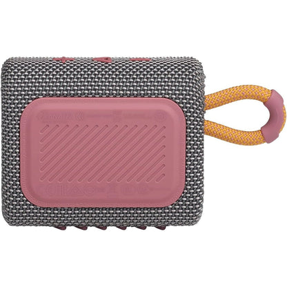 JBL Go 3 IP67 Waterproof Portable Bluetooth Speaker, Big Audio & Punchy Bass, 5-Hour Playtime, USB-C Fast Charge, Rugged Fabric Design with Carry Loop for Outdoor Travel Beach Shower