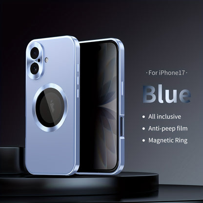 iPhone Anti-Spy Magnetic 2-in-1 Phone Case with All-Round Lens Protection – Complete Drop Protection Cover for iPhone 12 13 14 15 16 Pro Max Plus | Privacy Shield Slim Fit Design