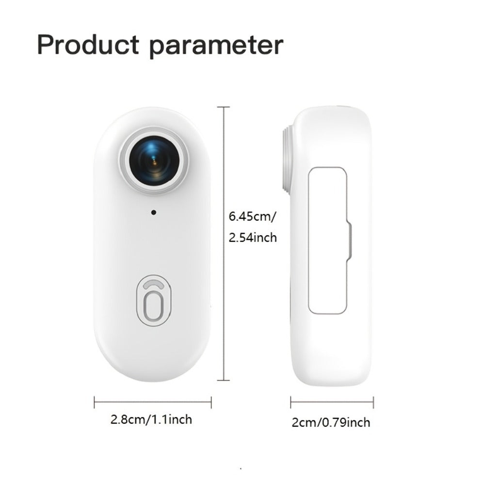 Thumb Action Camera 4K 1080P Mini Sports Camera, Auto Exposure, 800mAh Rechargeable Battery, TF Card Compatible, Compact Wearable Cam for Cycling Hiking Vlogging Outdoor Sports