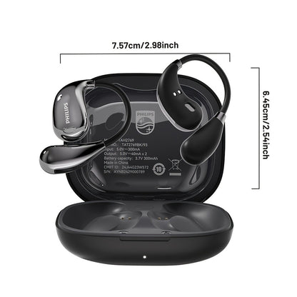 Philips TAT2769 Earhook Running Earbuds Bluetooth 5.4 Noise Cancelling Mic Secure Sport Fit Over-Ear Wireless Headset for Running Sports Gym Black White Blue