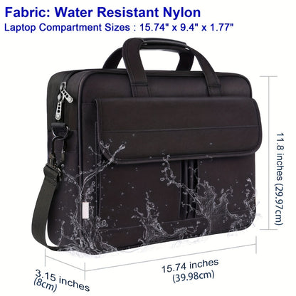 15.6 Inch Laptop Bag Business Messenger Briefcase – Multi-Compartment Shoulder Bag with Removable Strap, Luggage Sleeve, Foam-Padded Laptop Sleeve, Perfect Gift for Men & Women Professionals & Travelers