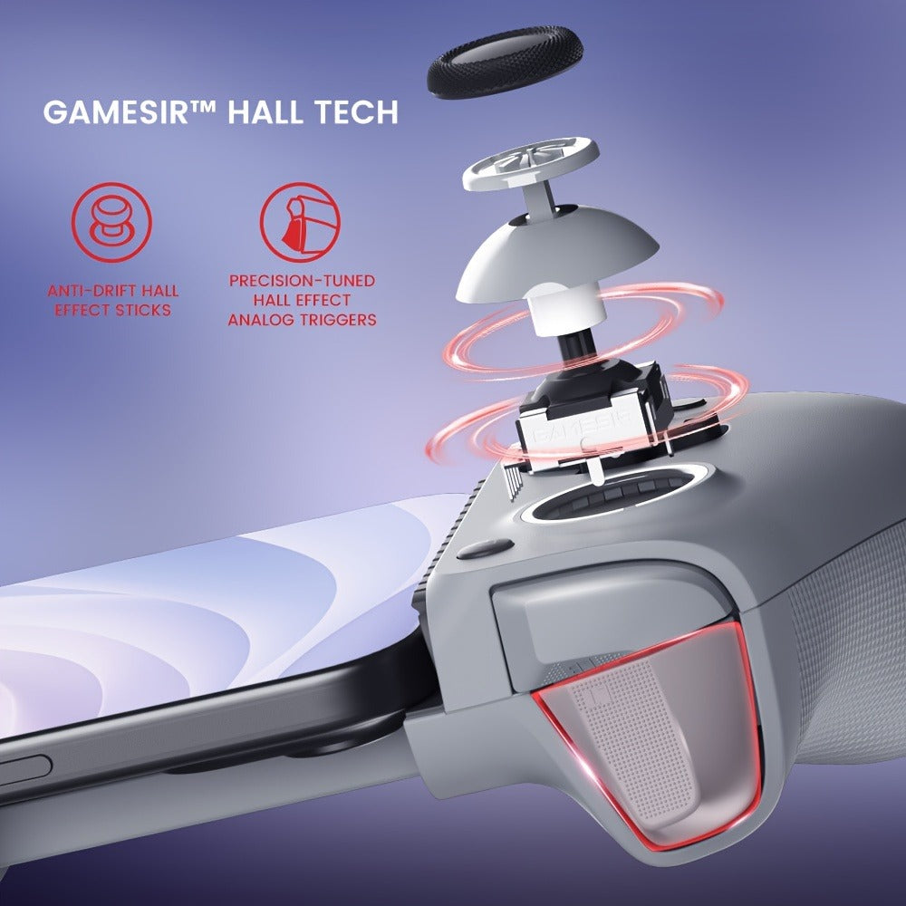 Hall Effect Mobile Gaming Controller GameSir G8 Galileo USB-C Wired – Zero-Drift Joysticks & Triggers, Pass-Through Charging, Mappable Back Buttons for iPhone 15 Android Cloud Gaming Xbox Game Pass