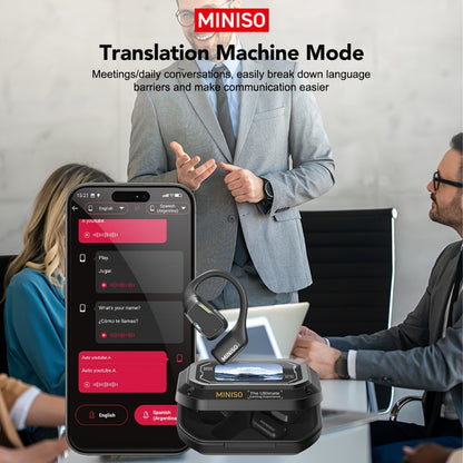 AI Translation Wireless Earbuds Real-Time 135 Languages Open-Ear Design Full-Color Touch Screen Gaming Headset Bluetooth for Travel Business Study iOS Android