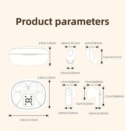 Sleep Mini Earbuds 2 Pairs Wireless Bluetooth In-Ear Headphones Long Battery Life HD Calling 3 Colors Sport Use Single Compartment Case All Seasons