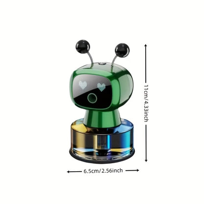 Car Air Freshener Auto Spray Robot Design USB Rechargeable – AI Expression Display, 4-Level Fragrance Control, Vent Clip Diffuser | 4 Colors & Scents | Gift for Car Lovers Men Women