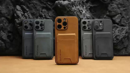 Wallet Phone Case for iPhone 16 Pro Max 16 Pro 16 Plus 16 15 14 13 12 11 Series Luxury PU Leather Flip Cover Card Holder Kickstand Magnetic Closure Moose Design – Men Women Gift