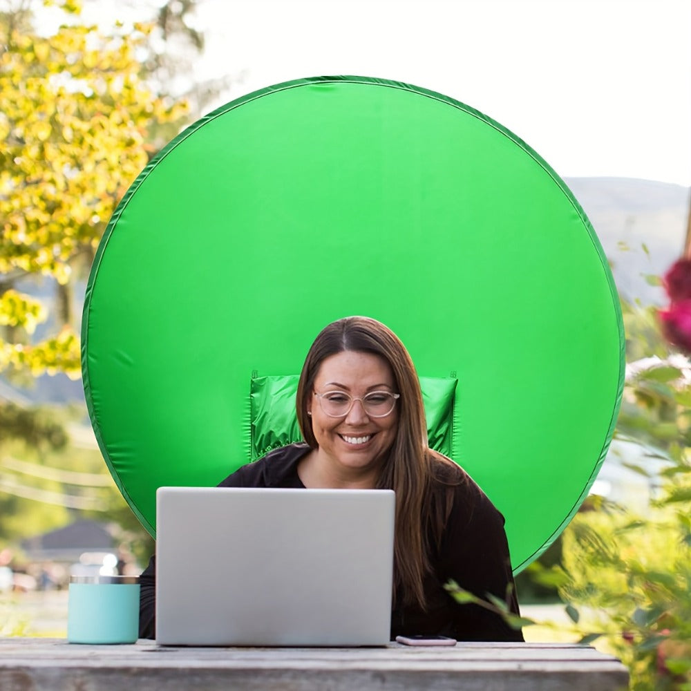 Chair Mount Green Screen Backdrop Collapsible Chroma Key Background for Streaming Vlogging Video Calls Zoom Portable Wrinkle-Resistant Polyester Easy Setup for Home Studio Content Creators