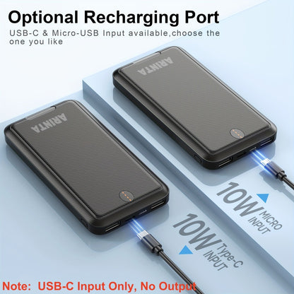 USB-C 5V Heated Vest Battery Pack 10000mAh 5V 2A Portable Power Bank for Heated Jacket Heated Gloves Smartphone Tablet Smartwatch Outdoor Winter Camping Hiking Skiing Travel