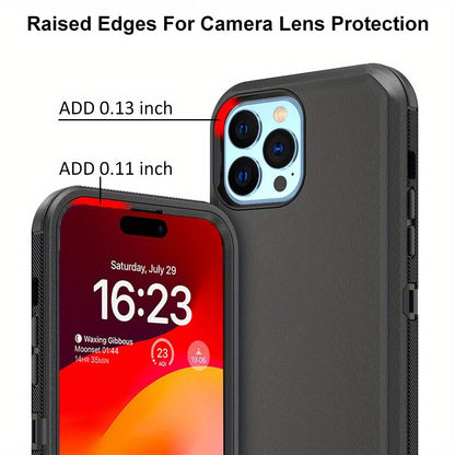 Rugged Armor iPhone 15 Case Heavy Duty Shockproof Military-Grade Dual Layer Bumper Drop Protection Cover for iPhone 15 Pro Max 15 Plus 15 Pro 15 – Wireless Charging Compatible