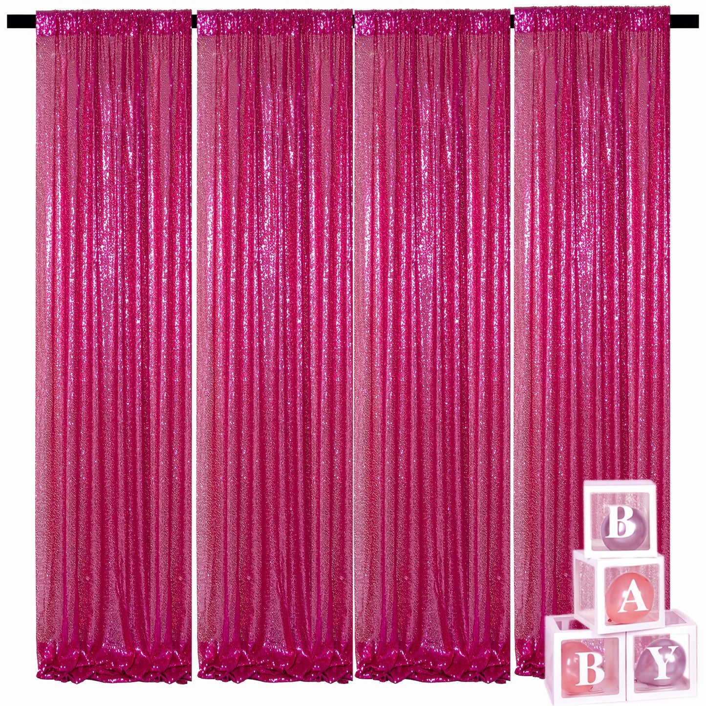 Sequin Backdrop Curtains 2FTx8FT Glitter Photography Background Panels for Party Wedding Birthday Stage Decoration Gold Yellow Shimmer Curtain Set 4 6 10 Panels Available
