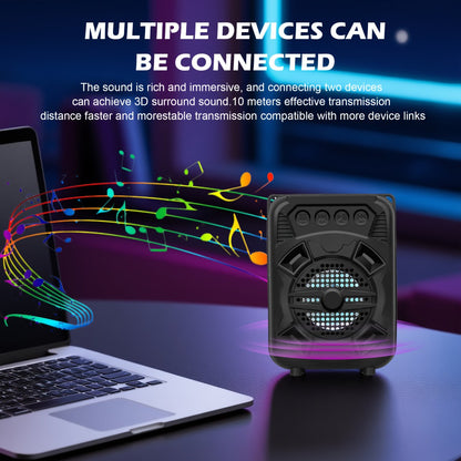 LED Light Portable Wireless Bluetooth Speaker Extra Bass Stereo Sound 10 Hours Playtime Compact Speaker for Shower Outdoor Beach Home Party Compatible with Smartphones Tablets Gifts for Men Women