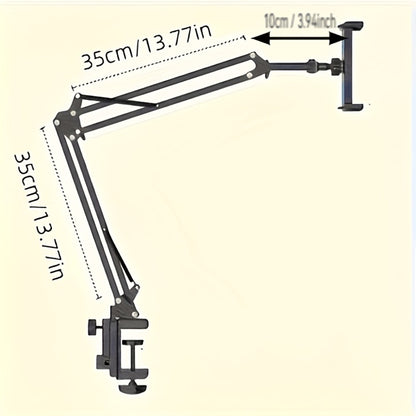 Long Arm Tablet Stand Phone Holder Flexible Gooseneck Desk Mount Bedside Tabletop Lazy Bracket 360 Rotation Compatible with iPad iPhone Samsung Smartphones Tablets Universal