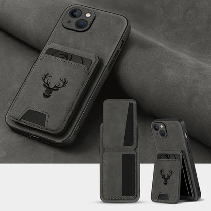 Wallet Phone Case for iPhone 16 Pro Max 16 Pro 16 Plus 16 15 14 13 12 11 Series Luxury PU Leather Flip Cover Card Holder Kickstand Magnetic Closure Moose Design – Men Women Gift