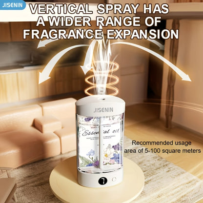 Mini Aroma Diffuser & Humidifier 2-in-1 Portable USB Rechargeable – 7-Level Timer, Silent Operation, LED Display, Auto Shut-Off, Essential Oil Bundles for Home Car Office Travel
