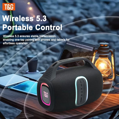 TG674 30W Outdoor Portable Bluetooth Speaker IPX4 Waterproof Dual Pairing Stereo 3600mAh Battery Booming Bass Handle Wireless Subwoofer Speaker for Camping Party
