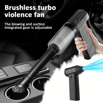 130000 RPM Portable Turbo Fan Blower & Vacuum 2-in-1, USB Rechargeable Cordless Handheld Air Blower for Dust Removal, Cooling, Snow Blowing, Car Cleaning, Inflatable Pad, Ignition Aid