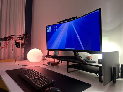 Monitor Stand Organizer with Headset Holder Phone Stand & Game Controller Holder, Versatile Desktop Riser for Computer Monitor Laptop, Gaming & Home Office Desk Organizer
