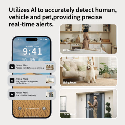 Pet & Baby Camera Monitor Indoor 4MP QHD Robot Camera – 360° Panoramic Night Vision, Motion Detection Alerts, Two-Way Audio, Dual Band 5G & 2.4GHz WiFi, Alexa Compatible, Dog Cat Camera with App