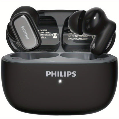 Philips TAT2569 Noise Cancelling Wireless Earbuds Touch Control USB-C Fast Charging 5H Playtime True Wireless Headphones Compatible iOS Android Black Blue White