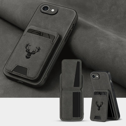 Wallet Phone Case for iPhone 16 Pro Max 16 Pro 16 Plus 16 15 14 13 12 11 Series Luxury PU Leather Flip Cover Card Holder Kickstand Magnetic Closure Moose Design – Men Women Gift