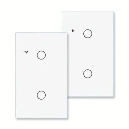 No Neutral Wire Smart Touch Wall Switch MOES WiFi 1/2/3 Gang Single Fire, Works with Alexa & Google Home, App Remote Control, 2.4GHz 110V White – 2 Pack 3 Pack Smart Light Switch