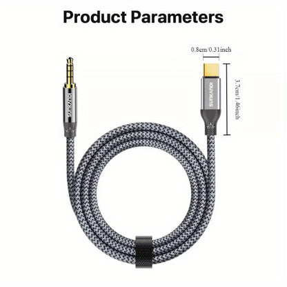 USB C to 3.5mm Audio Adapter with DAC Chip | SUNKANDI TRRS Headphone Jack Converter for iPhone 15 16 Galaxy S24 S23 iPad MacBook & All USB-C Devices – Hi-Fi Car Stereo Cord