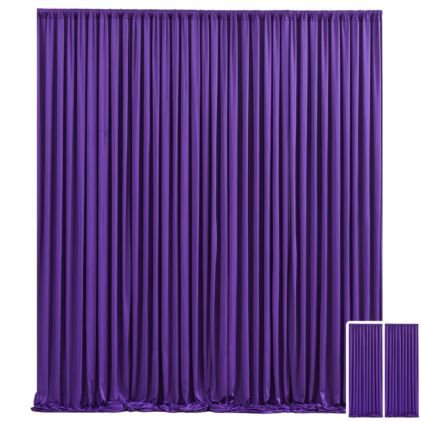 Draped Backdrop Curtains 2-Pack 10x10ft – Luxe Soft Non-Transparent Wrinkle-Free Fabric with Pole Pocket for Wedding, Birthday, Bridal Shower, Graduation, Prom & Holiday Party Decoration