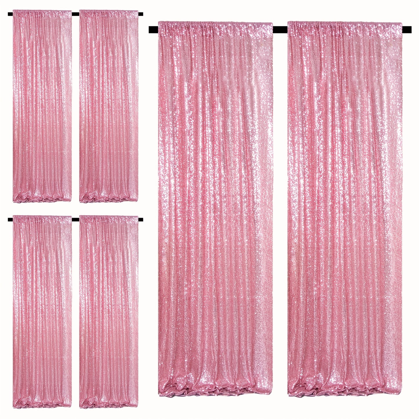 Sequin Backdrop Curtains 2FTx8FT Glitter Photography Background Panels for Party Wedding Birthday Stage Decoration Gold Yellow Shimmer Curtain Set 4 6 10 Panels Available