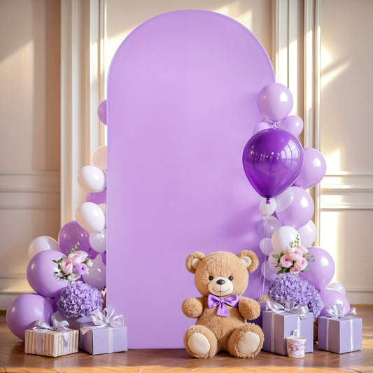 Wedding Arch Cover 6ft Polyester Fitted Round Top Backdrop Cover, Wrinkle-Free Machine Washable, for Wedding Ceremony Birthday Party Gender Reveal Banquet Decoration, 9 Colors Available