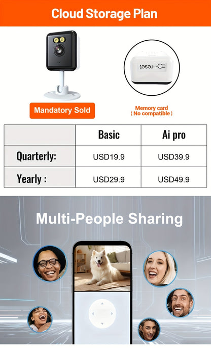 AI-Powered 3MP Indoor Security Camera 2-Pack, Humanoid Detection, Alexa Compatible, Full-Color Night Vision, Two-Way Audio, Smart Motion Alerts, 2.4G WiFi – Home Baby Pet Video Monitoring