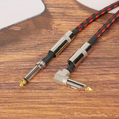 Guitar Bass Amplifier Cable with RCA Connectors – 10ft & 20ft, Tinned Copper Core, Durable Flexible Round Design, Universal Instrument Amp Cable for Electric Guitar, Bass, Keyboard & More