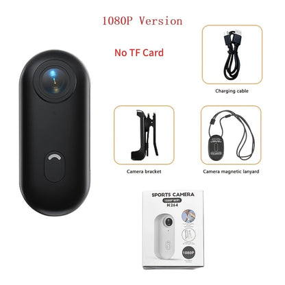 Thumb Action Camera 4K 1080P Mini Sports Camera, Auto Exposure, 800mAh Rechargeable Battery, TF Card Compatible, Compact Wearable Cam for Cycling Hiking Vlogging Outdoor Sports
