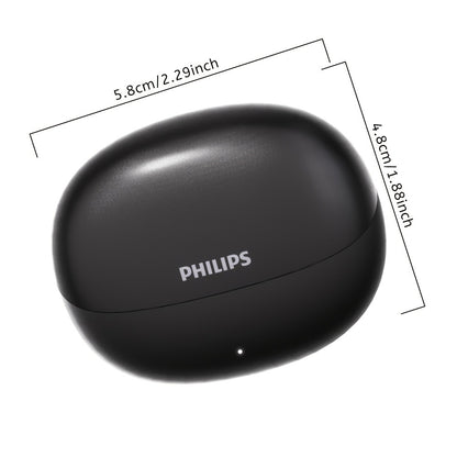 Philips Bluetooth 6.0 Semi-Open Back Wireless Earbuds, Ultra-Long Battery Life Noise Cancelling Rechargeable Lithium, Comfortable Sleek Design for Sports Gaming Universal Phone Compatible iPhone Android