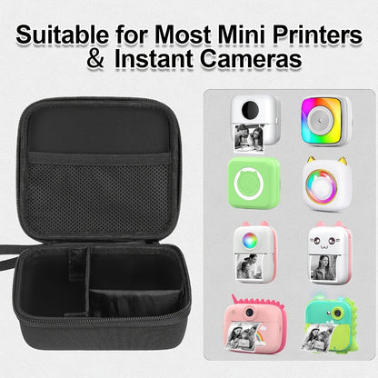 Mini Sticker Printer Carrying Case Hard Protective Box for X5 Thermal Inkless Photo Printer High-Capacity Portable Storage Case Compatible with Instant Camera Label Marker Printer Accessories
