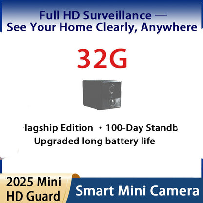 360-Degree Mini Smart WiFi Security Camera 1080P with Night Vision, Motion Detection Alarm, Pet Monitor & Nanny Cam – Battery or USB Powered, 2.4GHz & 5GHz, No Dead Angle Home Surveillance