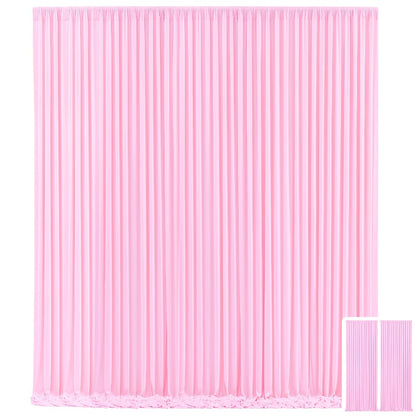 Party Backdrop Curtains 2pcs 7.2x10FT Non-Transparent Wrinkle-Free with Poles for Wedding Birthday Bridal Shower Christening Graduation Prom Holiday Photo Booth Decoration