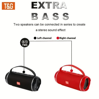 TG116C IPX4 Portable Bluetooth 5.0 Speaker 1200mAh Rechargeable Wireless Speaker USB TF FM Type-C Charging Surround Sound for Outdoor Travel Home Mobile