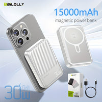 White 30W fast charge 15000