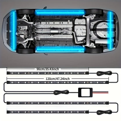 Car LED Atmosphere Light Panels APP & Wireless Control - External Decorative 2-Piece Set Multiple Scene Modes 23.62x35.43in for Cars Trucks SUVs Car Show Night Driving Customization