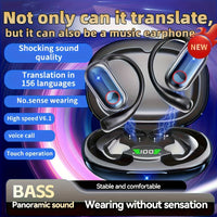 Black ENC Noise Reduction 5.4 Chip, Ultra-Long Battery Life, Digital Display with AI Translation